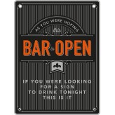 Bar Open - Man Cave - Metal Sign