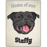 Staffy, Black - Pet Sign