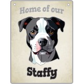 Staffy, Black & White - Pet Sign