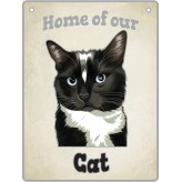 Black & White Cat - Pet Sign